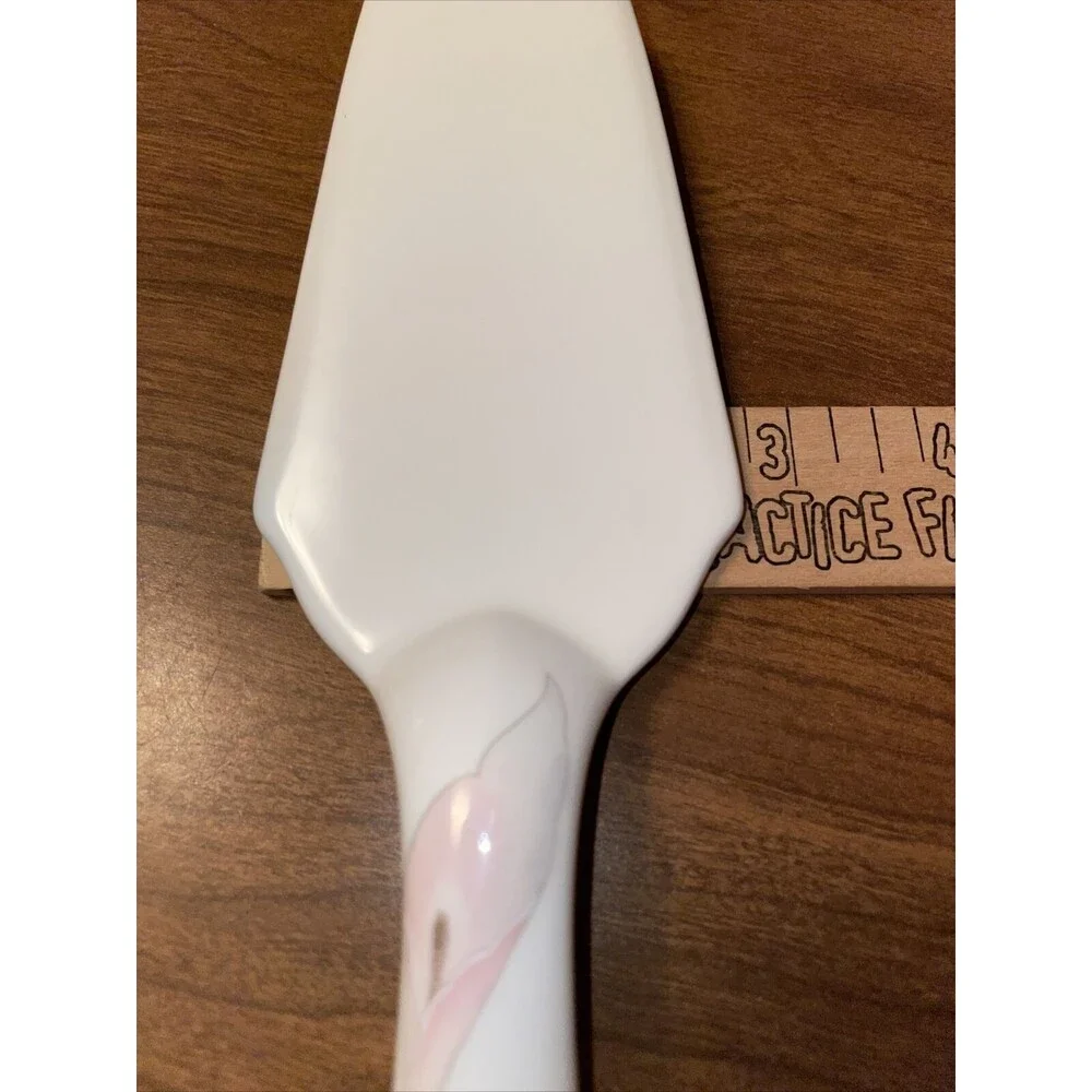 Vtg Mikasa Bellamy Pie Cake Server Lifter Bone China FX045 Pink Lily Japan MIJ